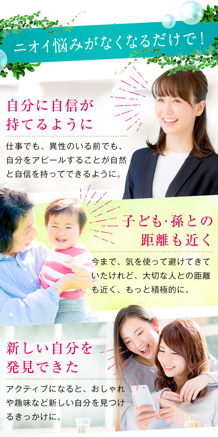 口臭を改善、予防できれば、友人や家族との会話にも自信がもてます