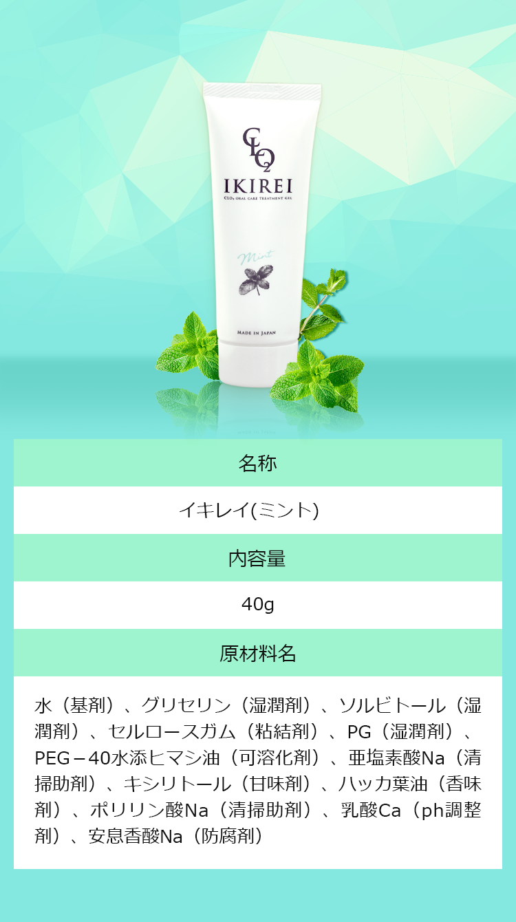 IKIREIミント味の原材料名紹介