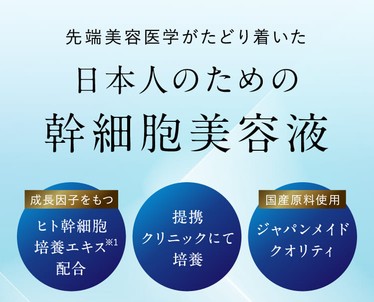 先端美容医学がたどり着いた日本人のための幹細胞美容液