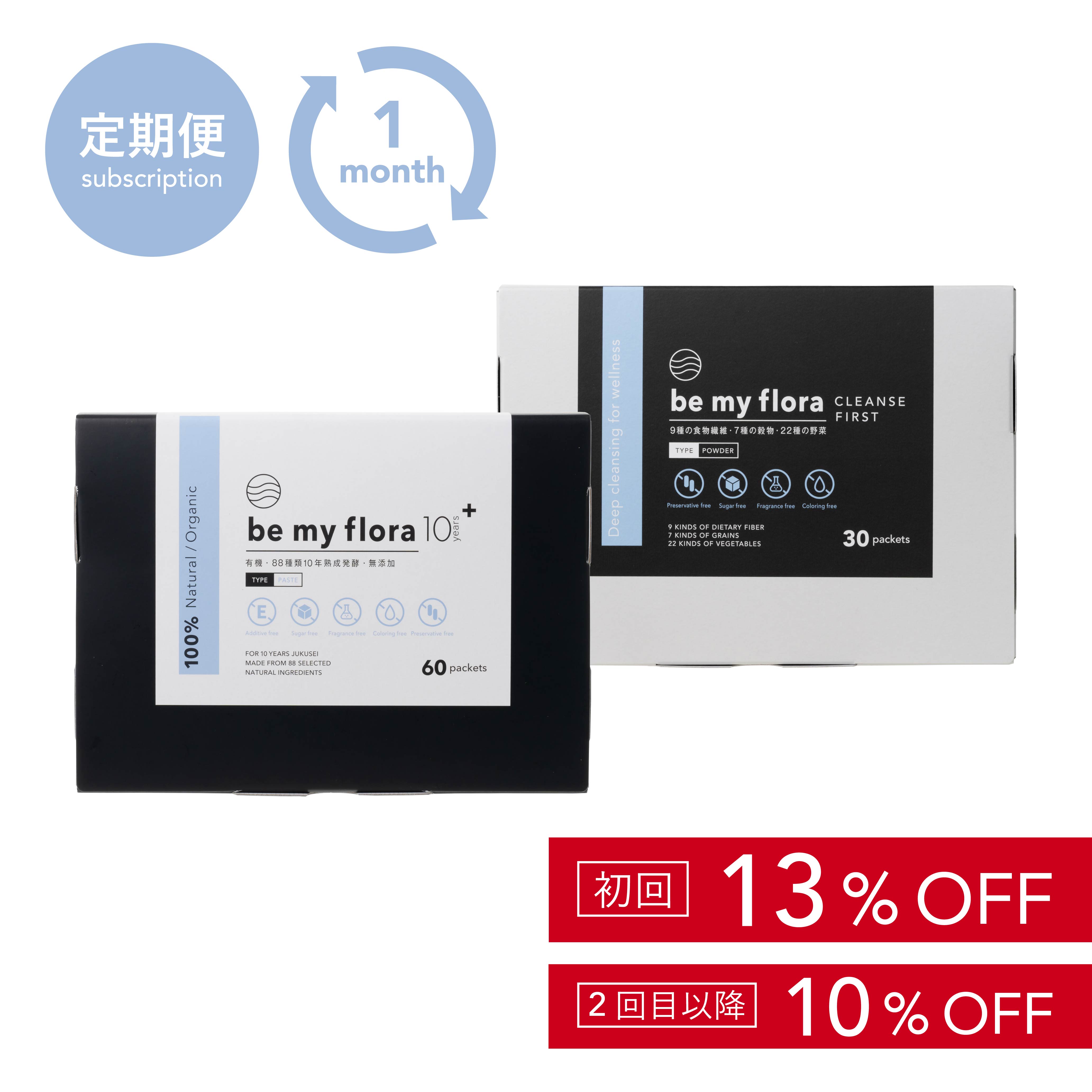 【定期】be my flora 10年熟成酵素＋＆クレンズファーストセット（1＋1）