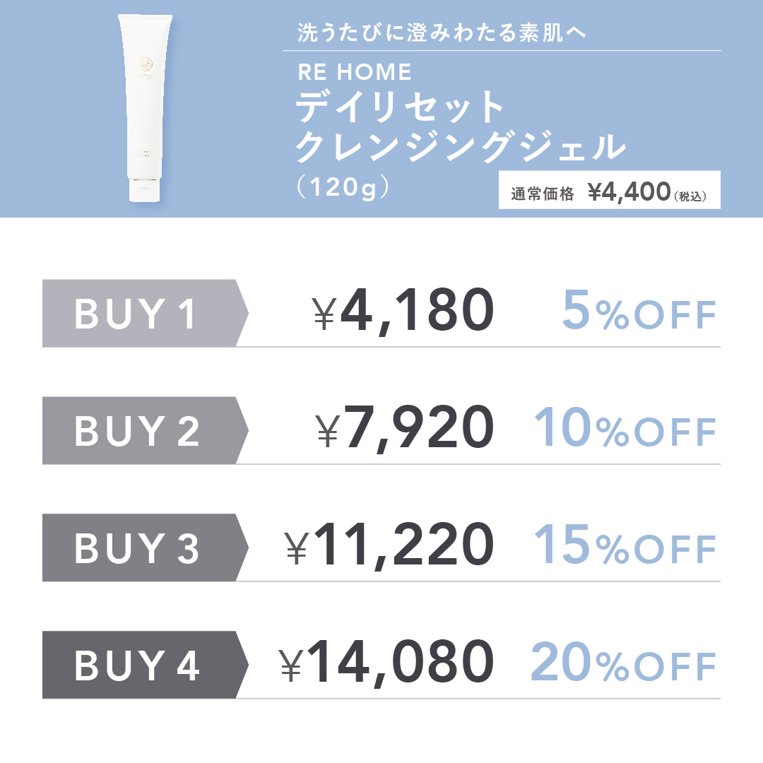 【Up to 30%OFF】RE HOME デイリセットクレンジングジェル