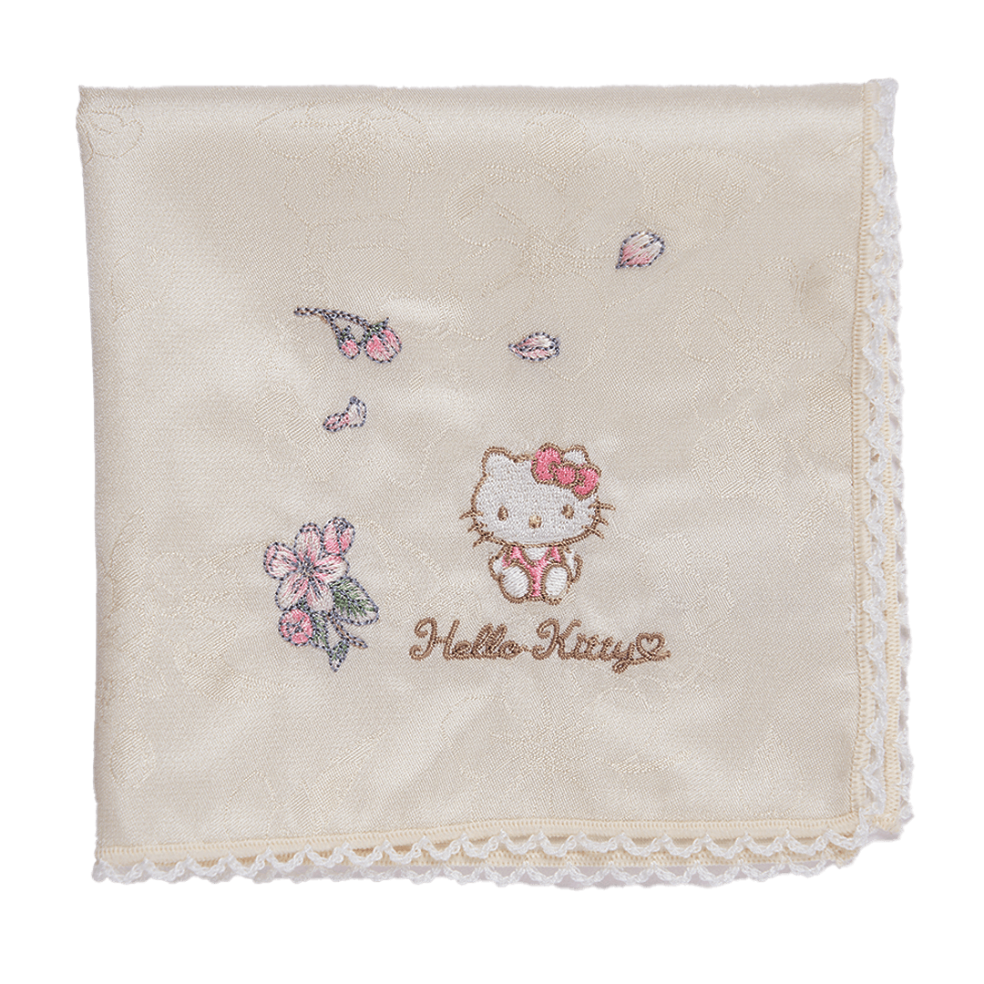 シルクハンカチ・ハローキティ（ベージュ）
