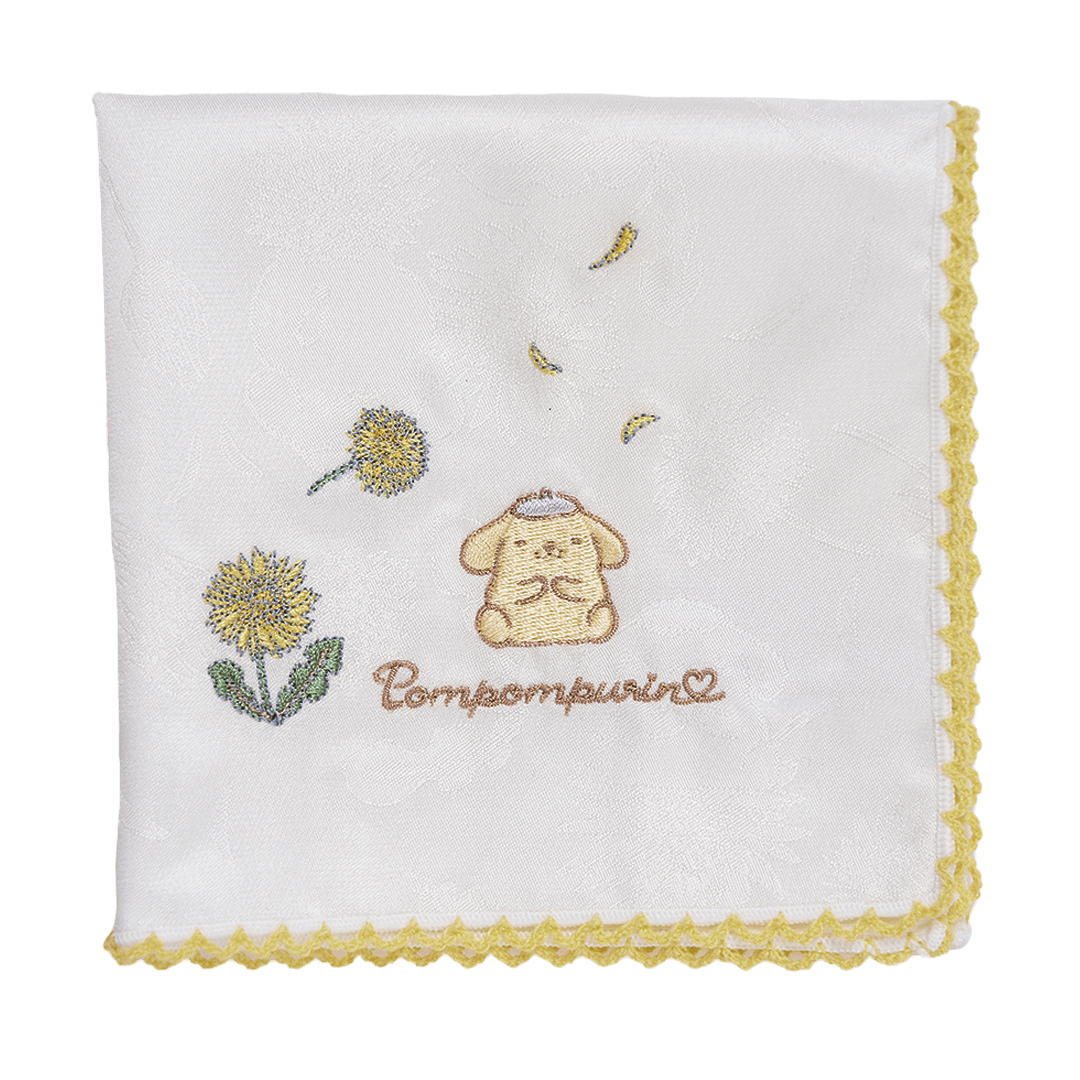 シルクハンカチ・ポムポムプリン（ホワイト）
