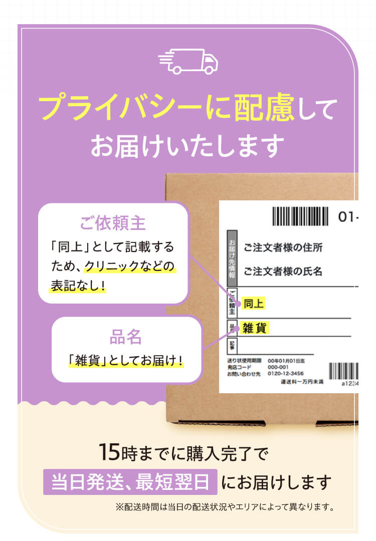 プライバシーに配慮してお届けいたします