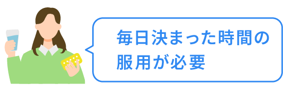 毎日決まった時間の服用が必要