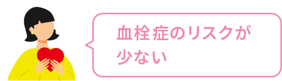 血栓症のリスクが少ない