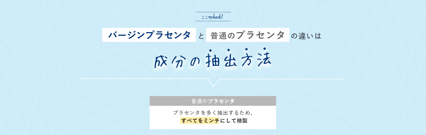 バージンプラセンタと普通のプラセンタの違いは成分の抽出方法