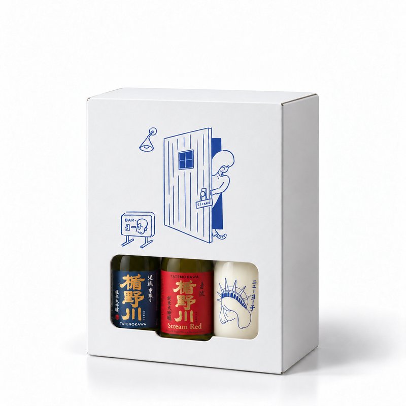 日本酒＆ヨー子 300ml × 3本 ミックスセット（渓流中取り・急流・ニューヨー子）｜飲み比べ 【楯の川酒造公式】 包装: 無し