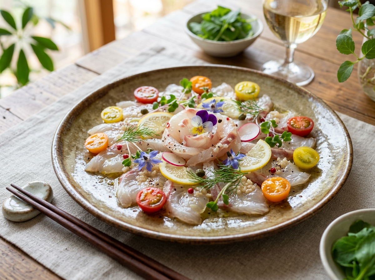 白身魚のカルパッチョ風