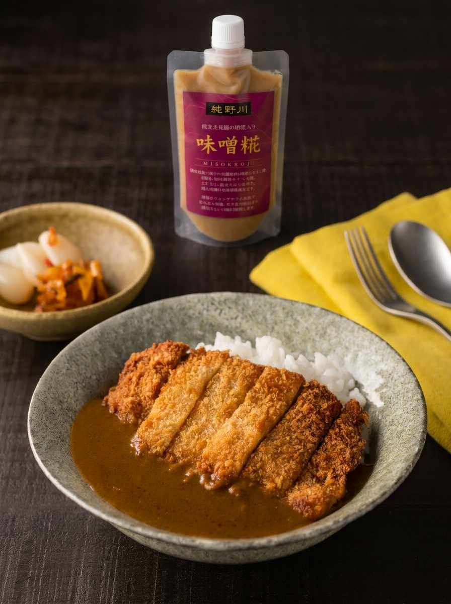 味噌糀で作った味噌カツとソルティーレモンサワーのペアリング
