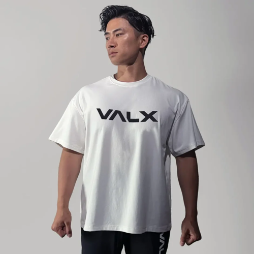 オーバーサイズコットンストレッチビッグロゴTシャツ（WH