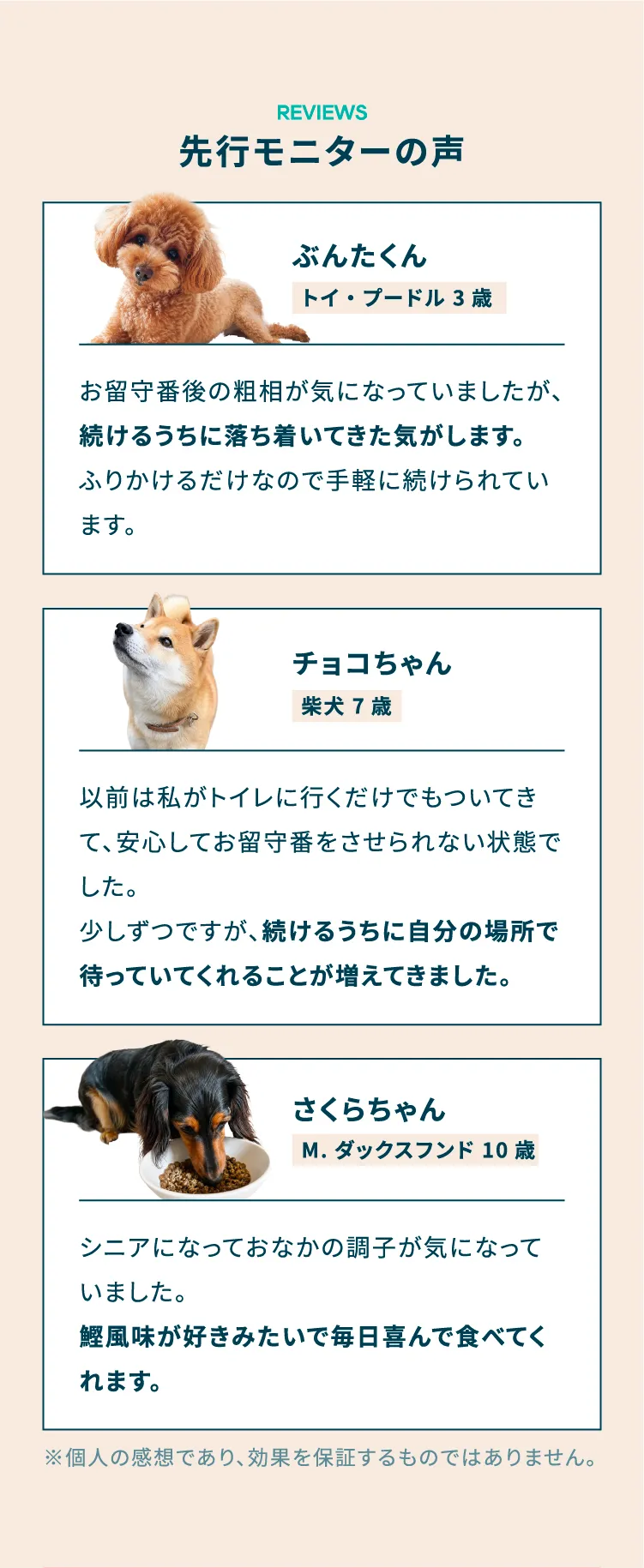 ご愛用者の声