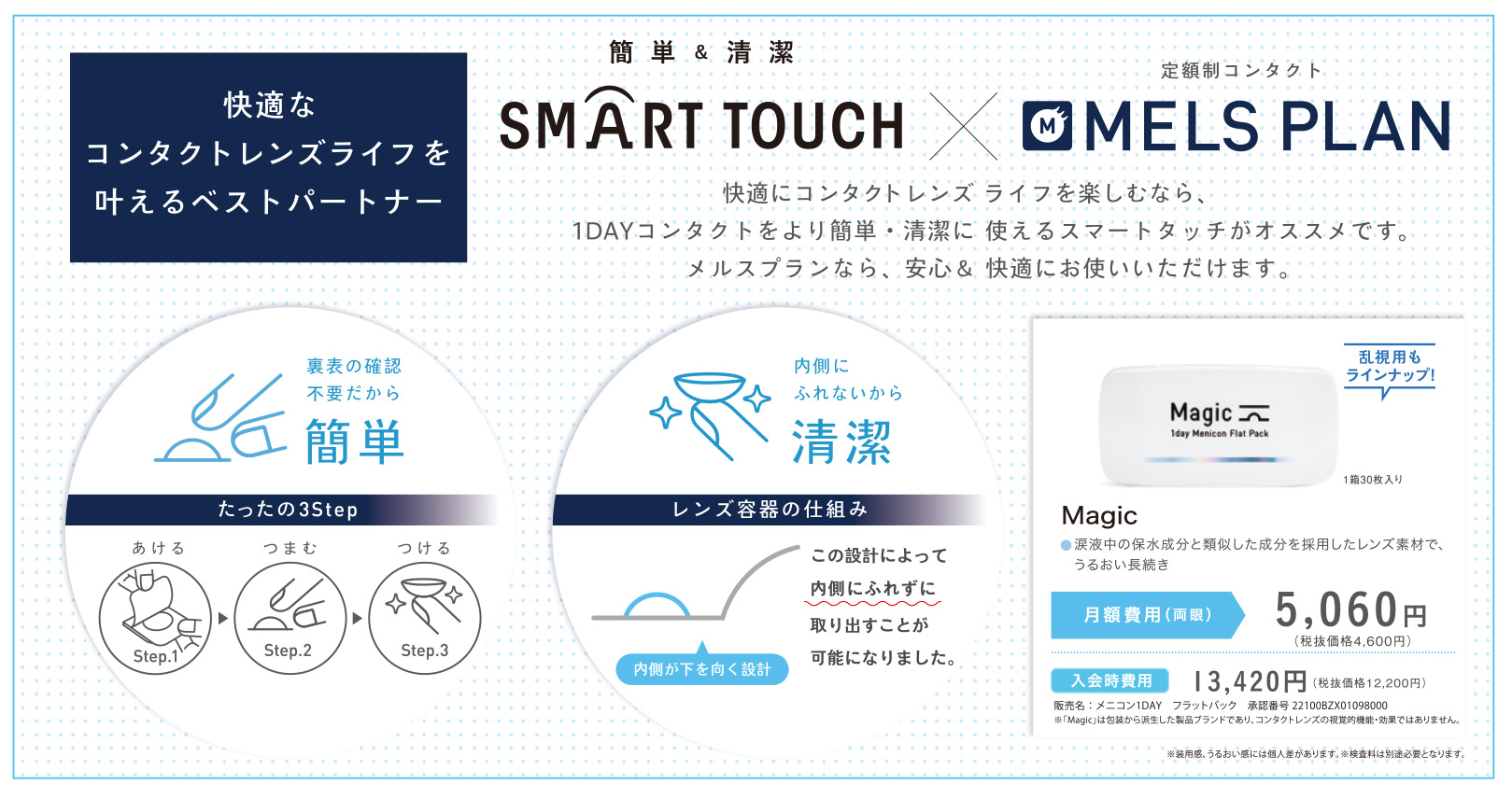 ワンデーメニコンマジック 左右: 右目用, BC/DIA: 8.6/14.2, PWR: -0.50