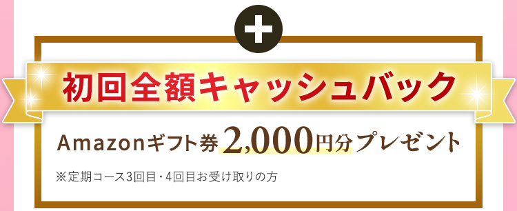 初回全額キャッシュバックAmazonギフト券2,000円分プレゼント