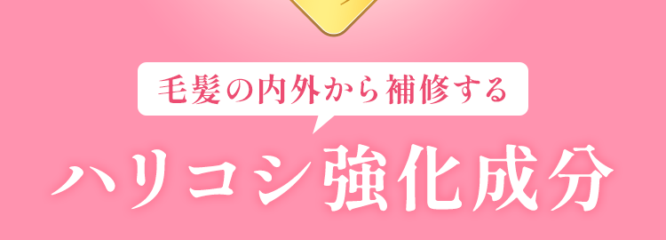 毛髪の内側から補修するハリコシ強化成分