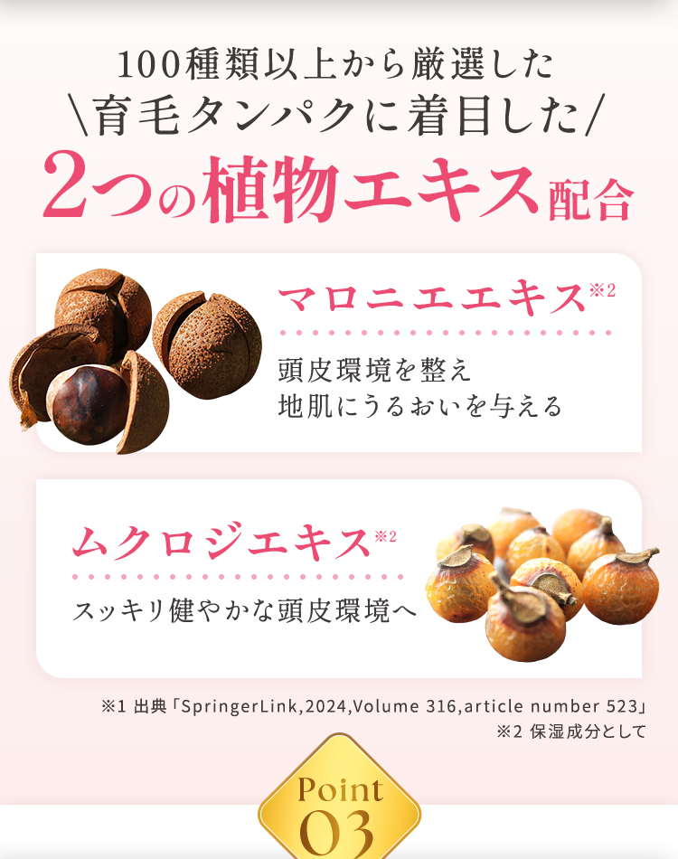 2つの植物エキス配合