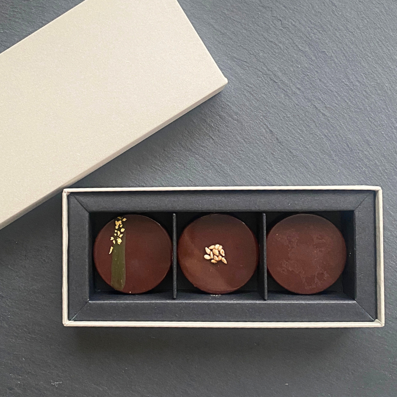 re:nukaチョコレート 3個入（抹茶・黒胡麻・プレーン）｜贈りものにおすすめ