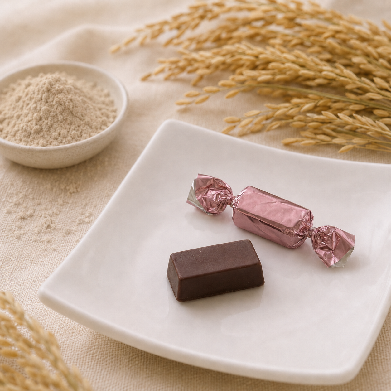 vegan対応【玄米の栄養をぎゅっと】ひとくちセルフケアショコラ｜自然栽培米ぬか入りローチョコレート