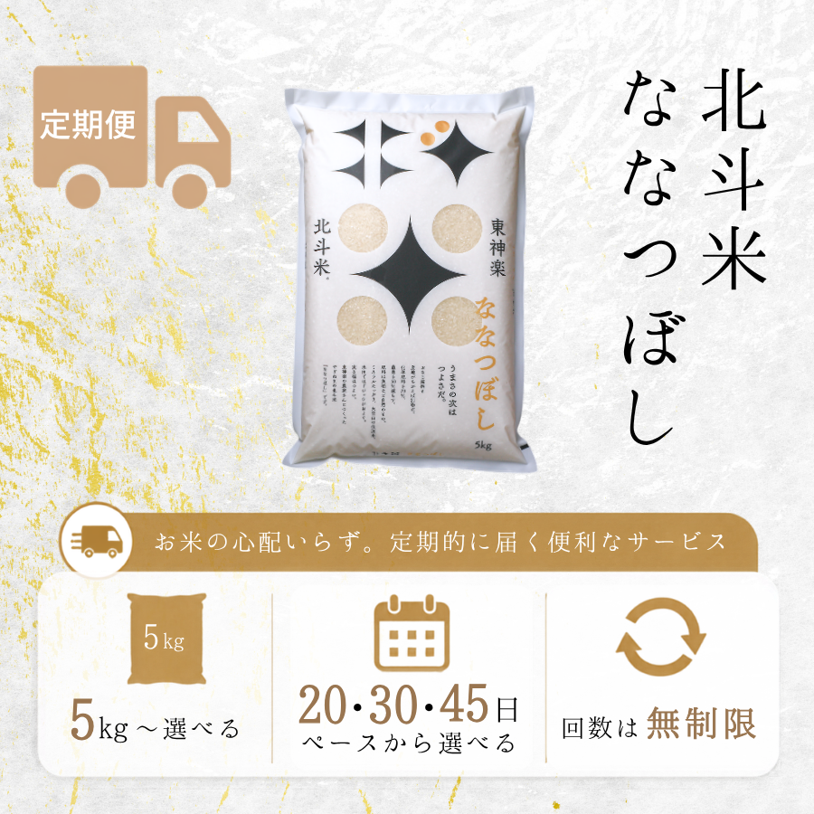 【定期便】北斗米ななつぼし 5kg～(回数無制限)