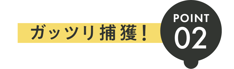 POINT 02：ガッツリ捕獲！