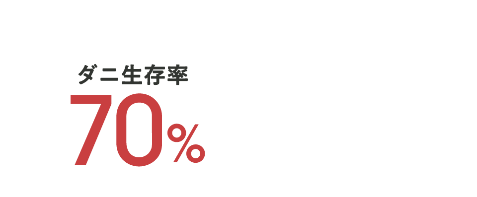 ダニ生存率70%