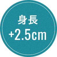身長+2.5cm