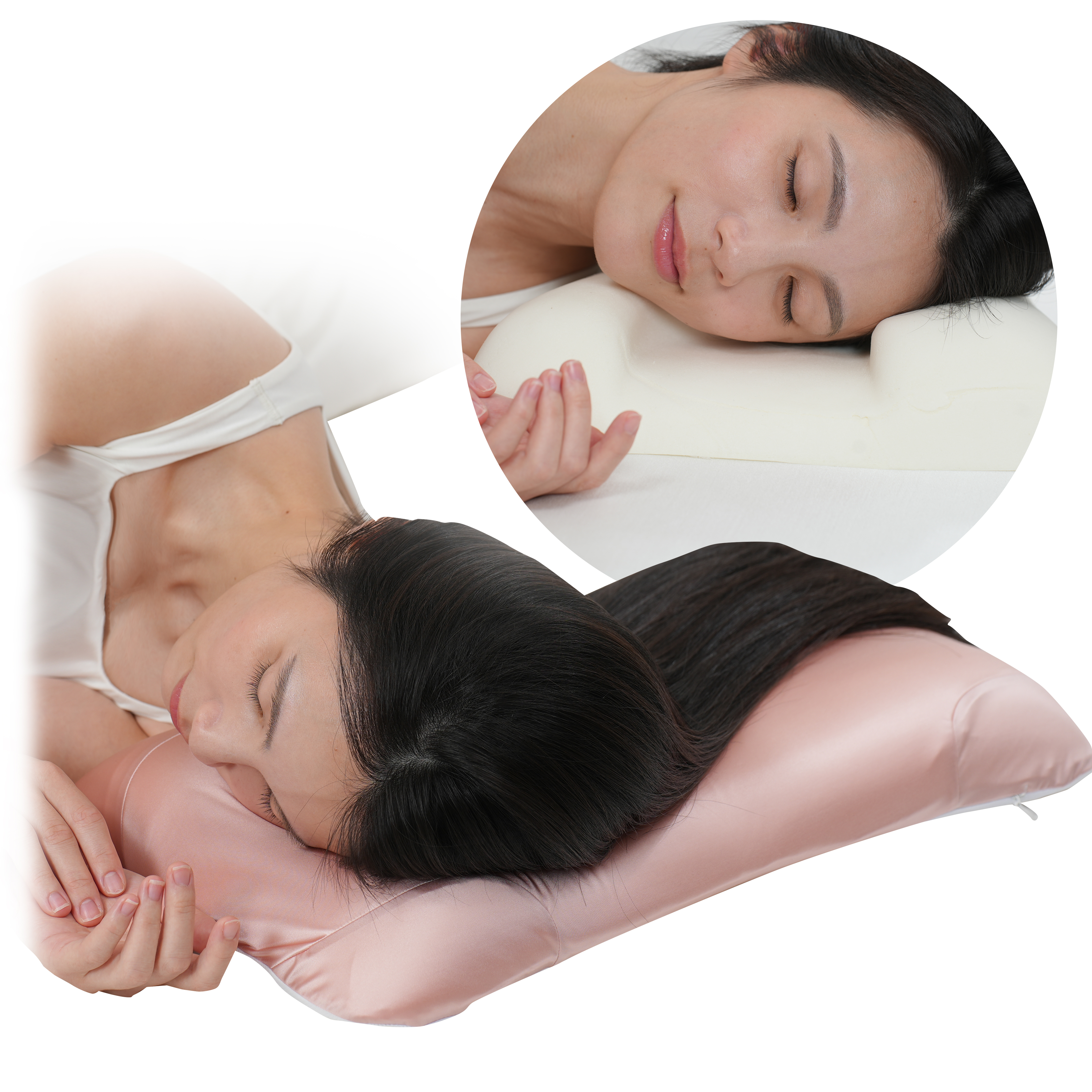 ほほに優しいまくら カラー（人工シルク）: ピンク