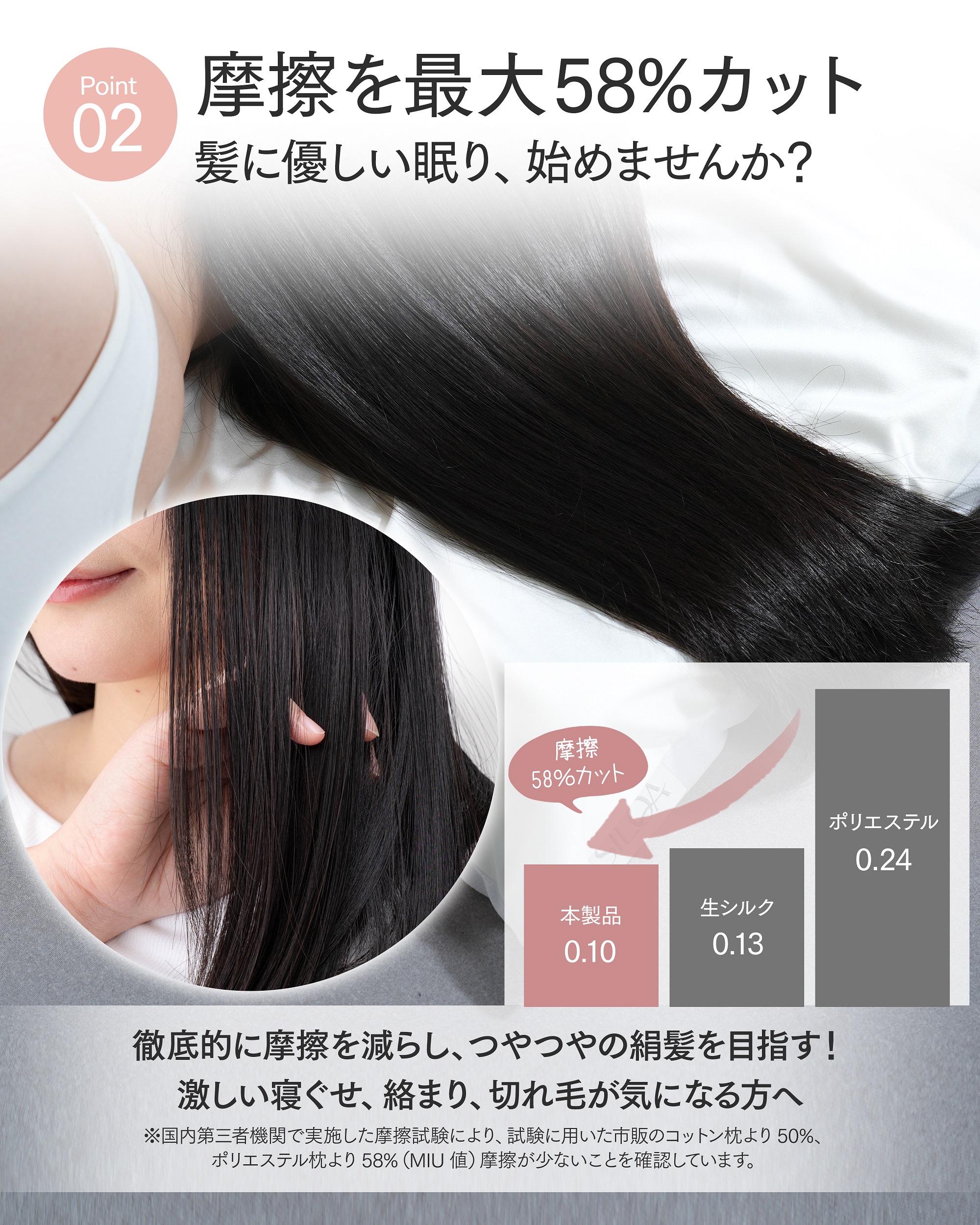 摩擦なきツヤ髪まくら【ノーマル】 カラー（人工シルク）: ピンク