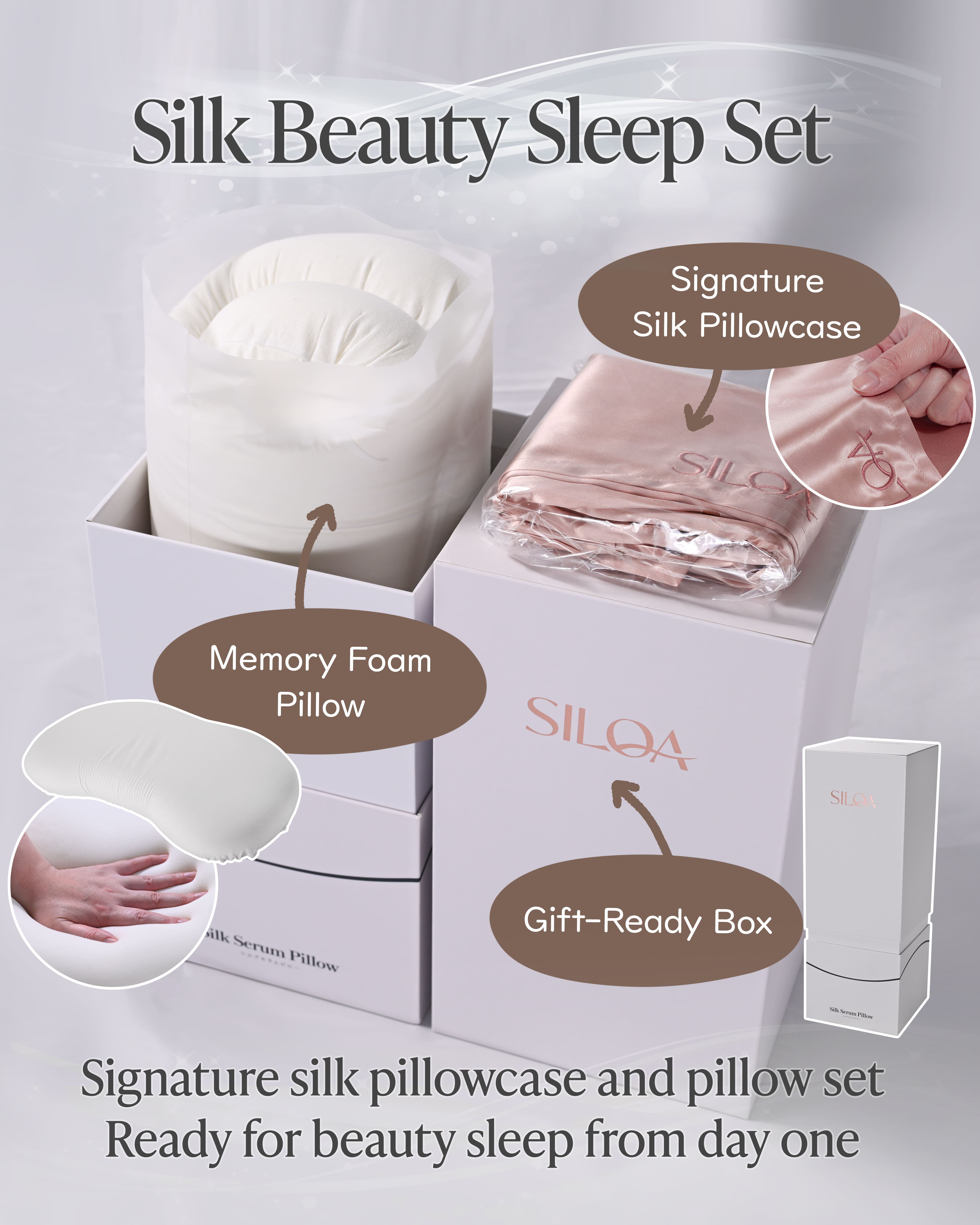 Silk Serum Pillow 【Cocoon Hood】（SP-3060H) color: Pink Gold