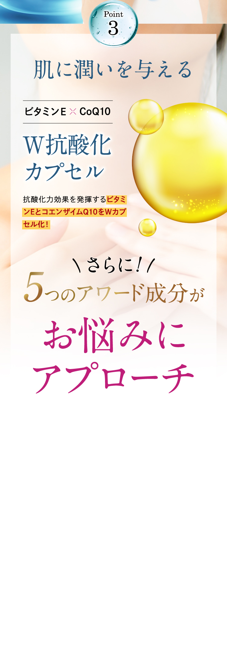 【Point3】肌自体に活力を与え若さを保つ。