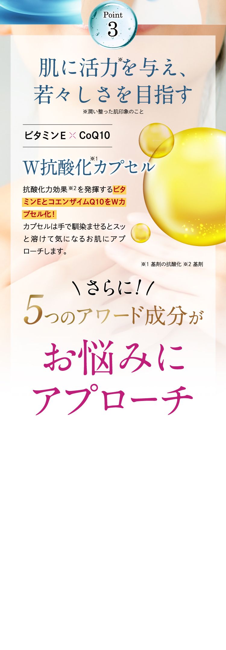 【Point3】肌自体に活力を与え若さを保つ。
