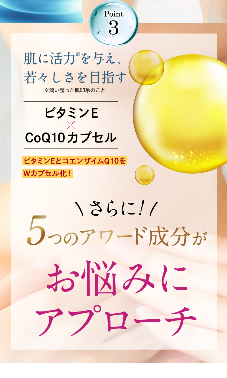 【Point3】肌自体に活力を与え若さを保つ。