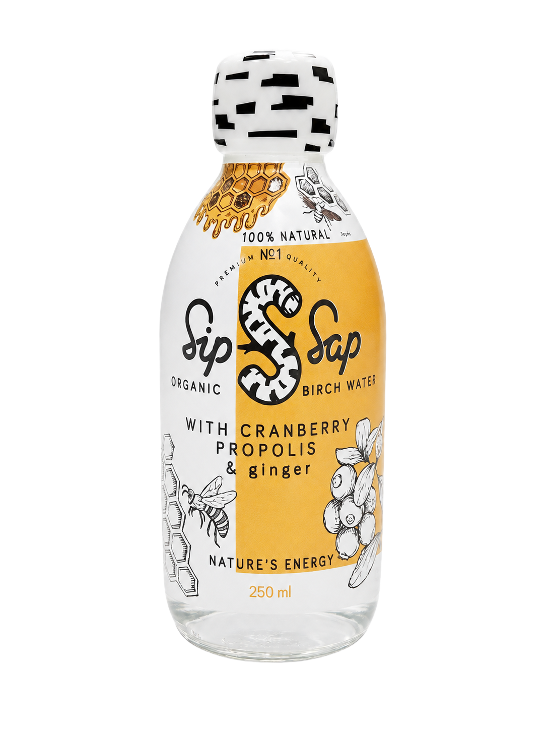 SIP SAP Cranberries, Propolis and Gingerのボトル