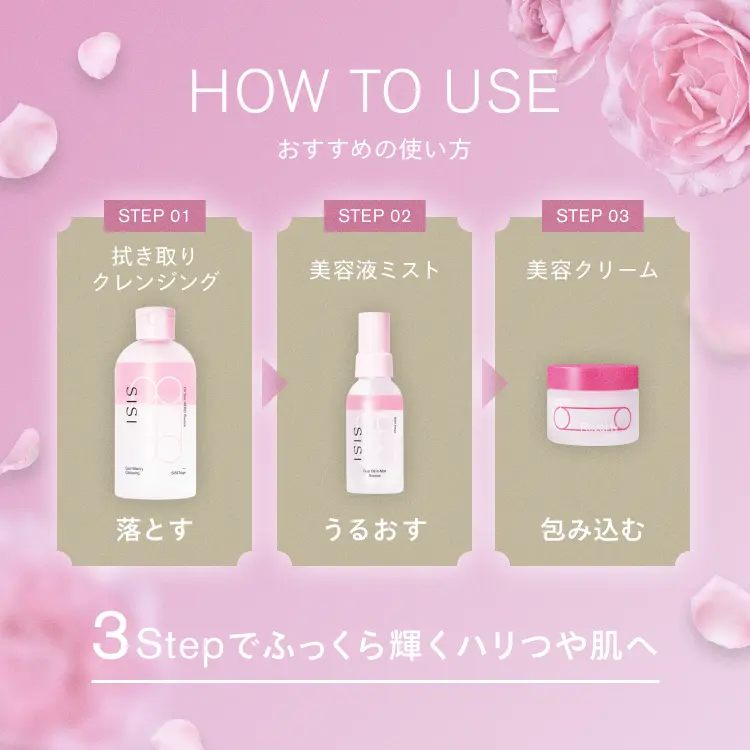 3ステップのお手入れ方法