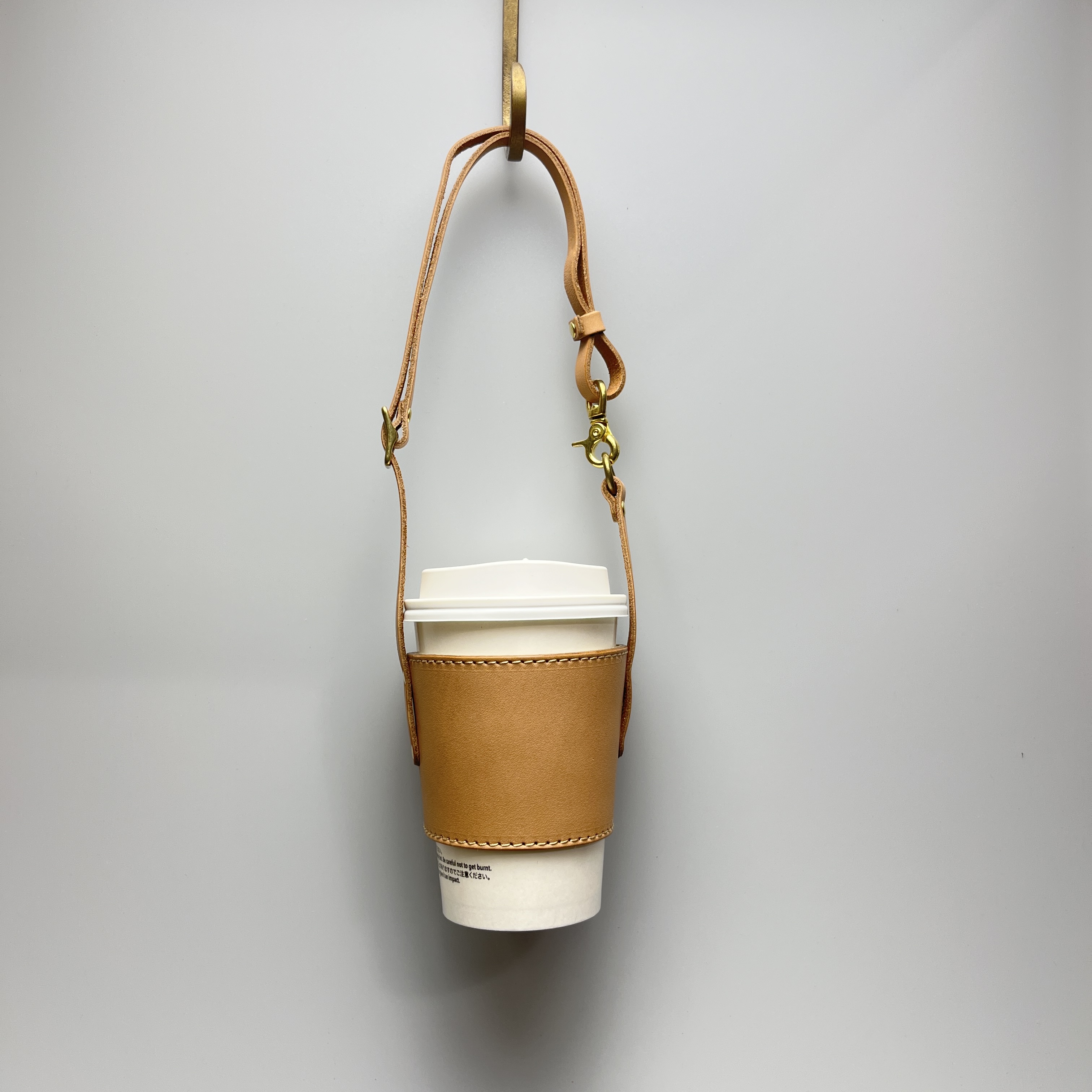 持ち手付きレザーカップスリーブ