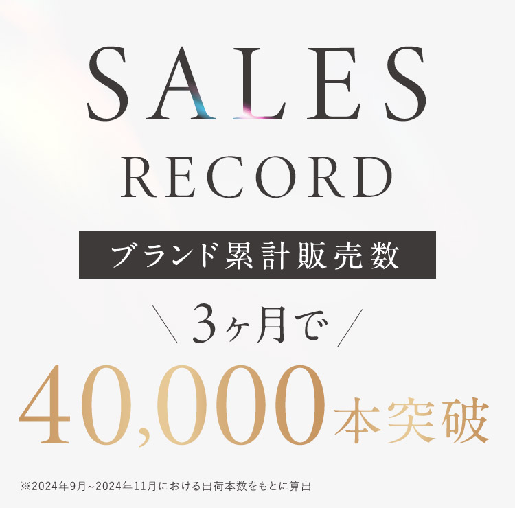 SALES RECORD 3ヶ月で40,000本突破