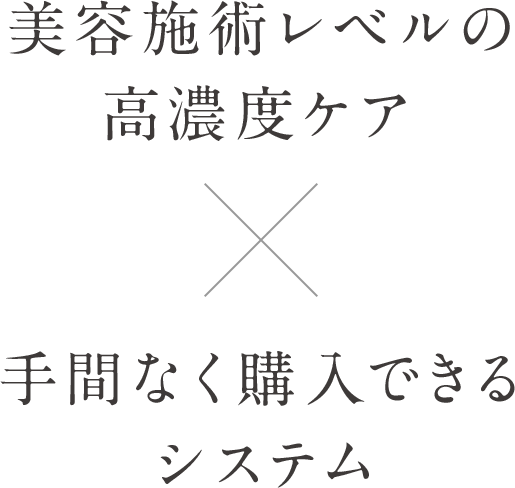 美容施術レベルの高濃度ケア 手間なく購入できるシステム
