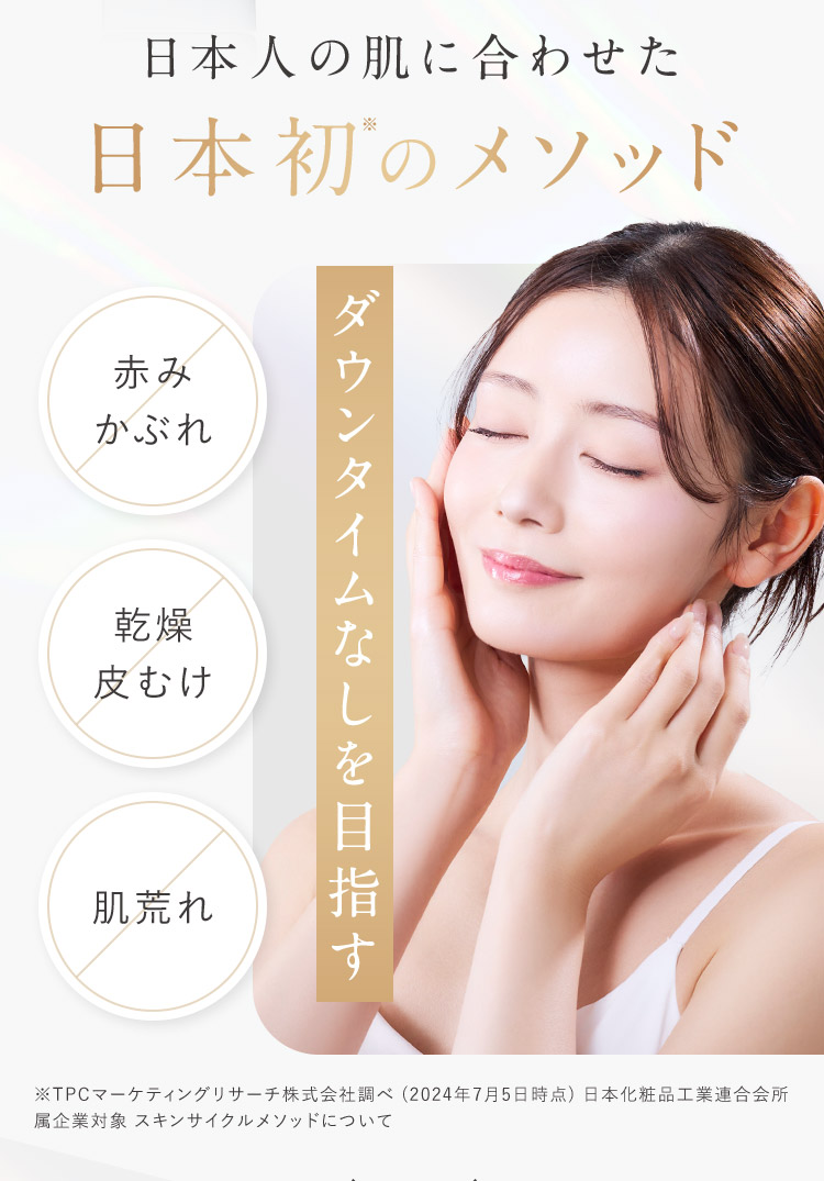 日本人の肌に合わせた日本初のメソッド ダウンタイムなしを目指す