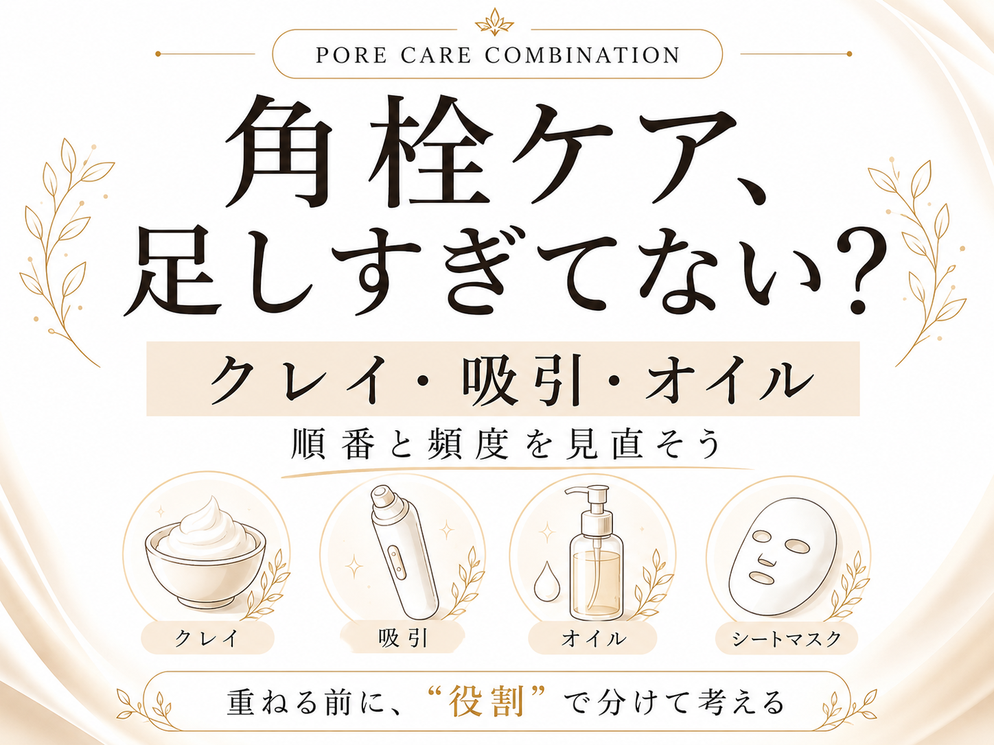 角栓ケアの併用で迷うクレイ吸引オイルの順番を見直すファーストビュー