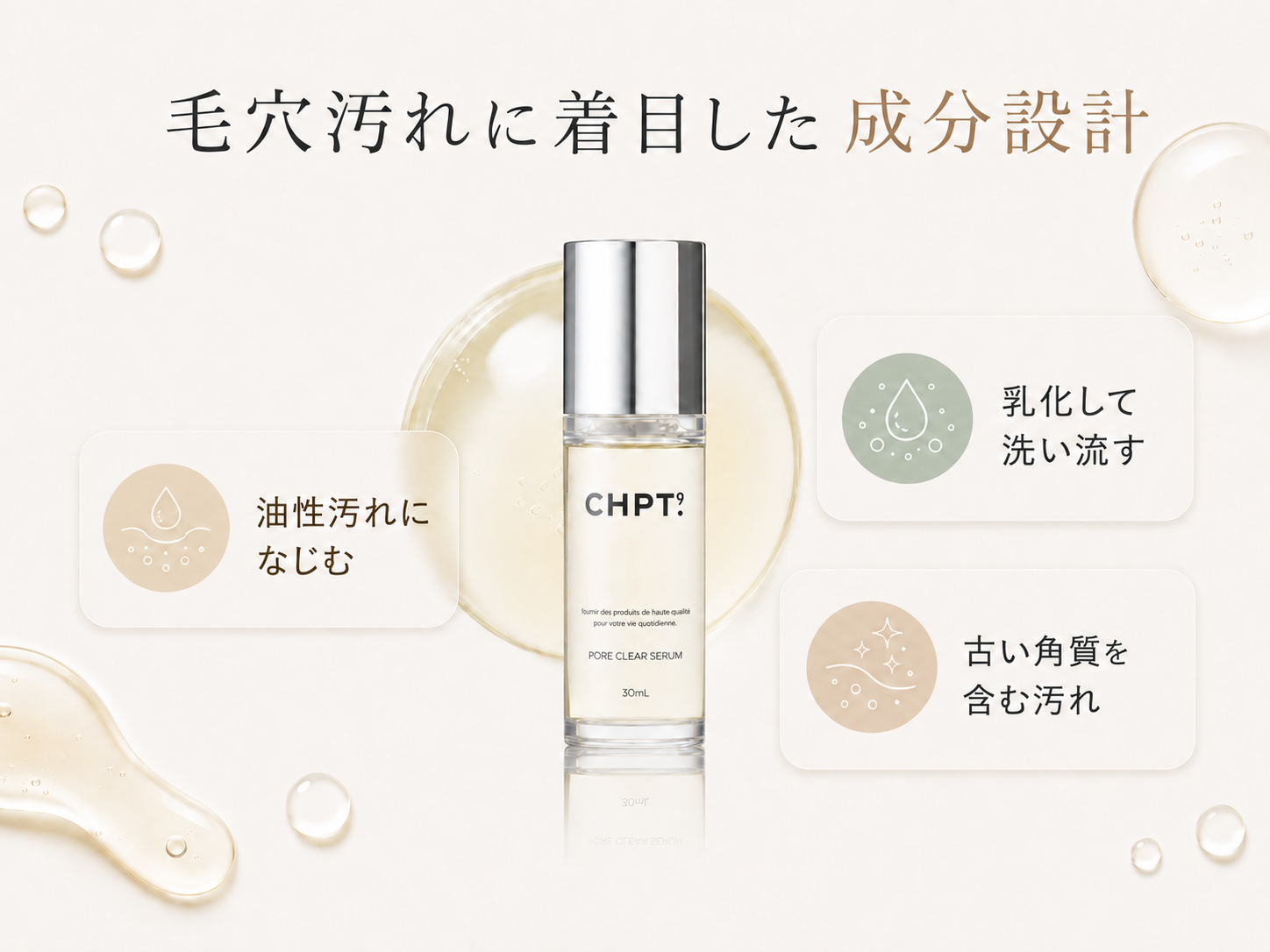 CHPT.9 ポアクリアセラムの毛穴汚れに着目した成分設計図