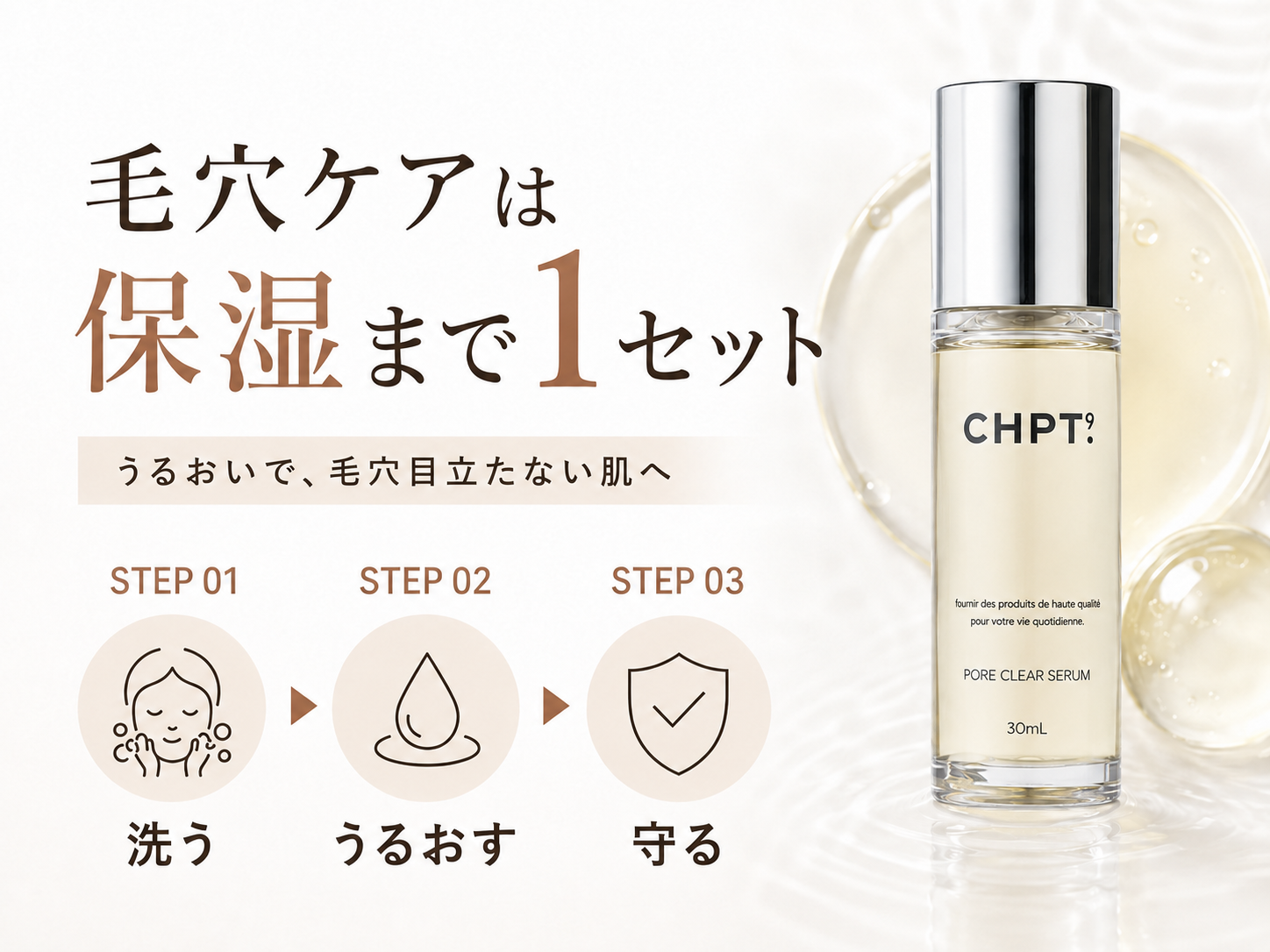CHPT.9 ポアクリアセラム使用後の保湿アフターケア図