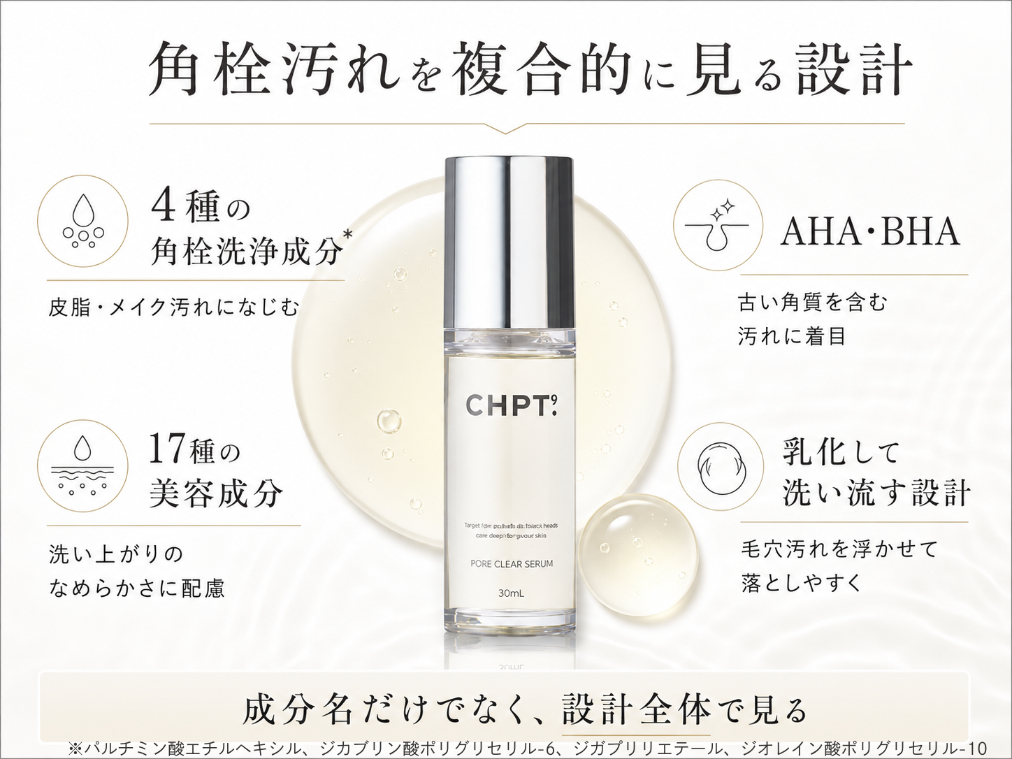 CHPT.9 ポアクリアセラムの成分設計を整理した図解イメージ
