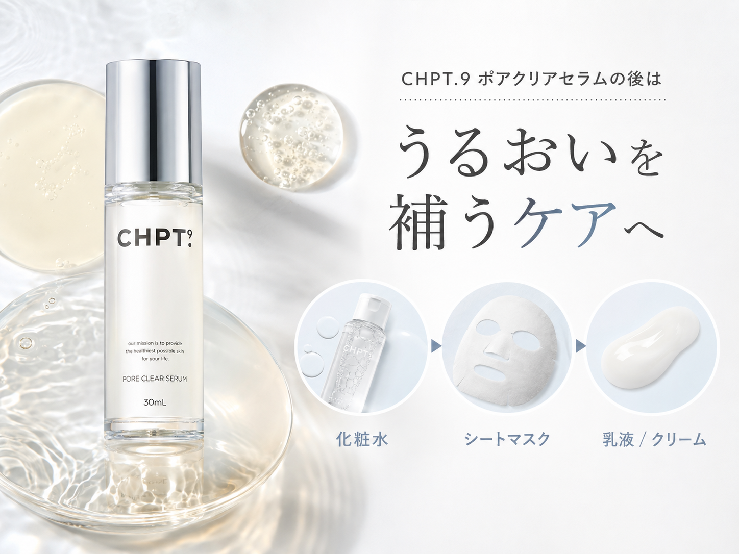 CHPT.9 ポアクリアセラム後のシートマスクと保湿ケアの流れ