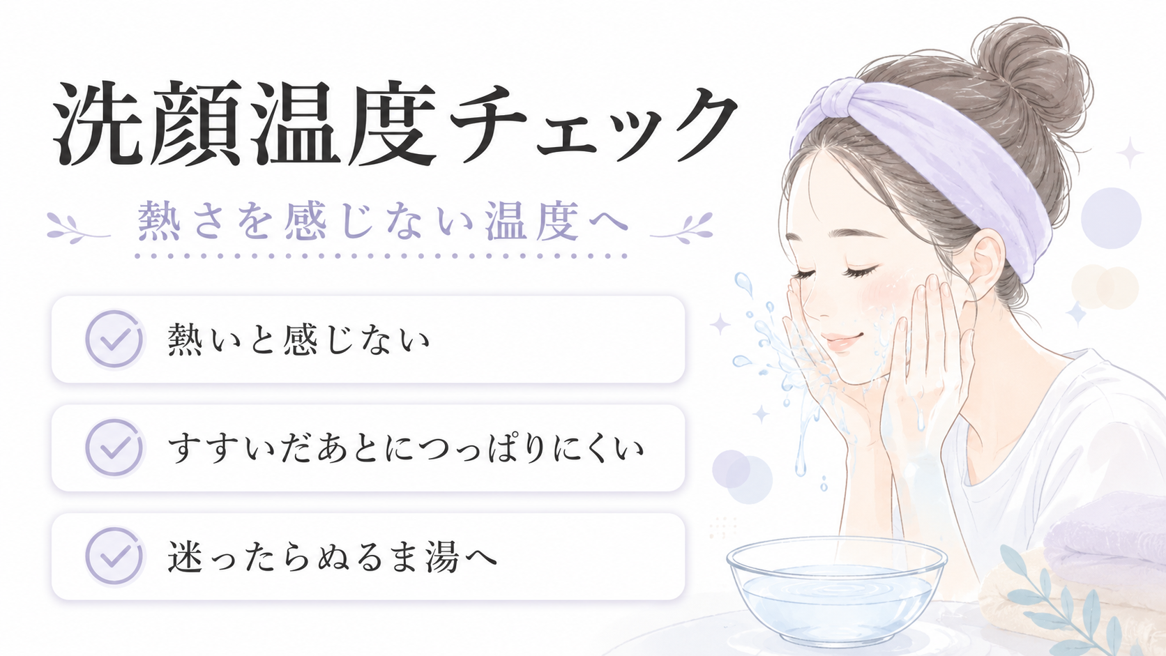 乾燥や敏感肌が気になる日に見直したいぬるま湯洗顔チェック図
