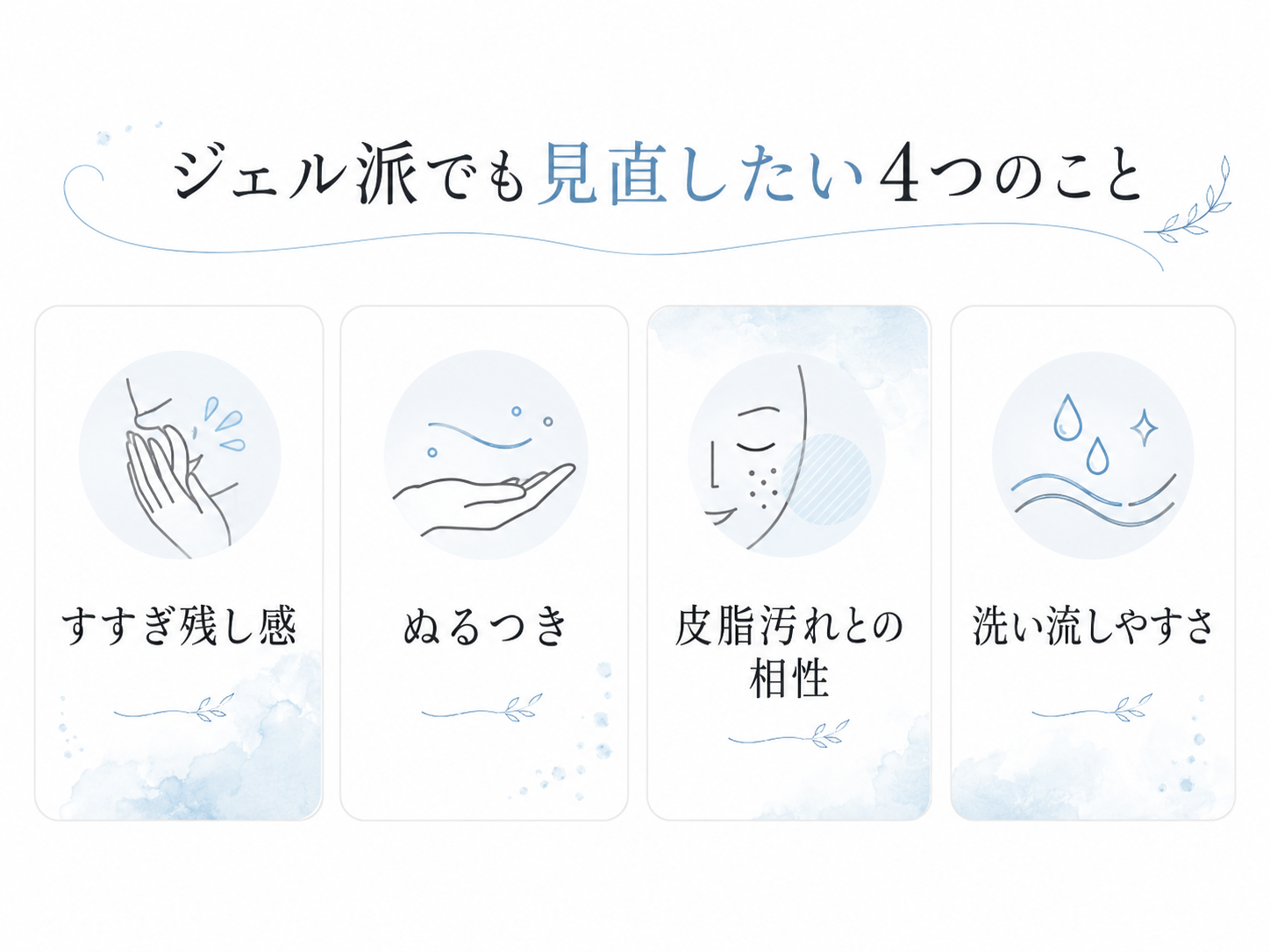 ジェルユーザーが乳化理解で見直せるポイントをまとめた図