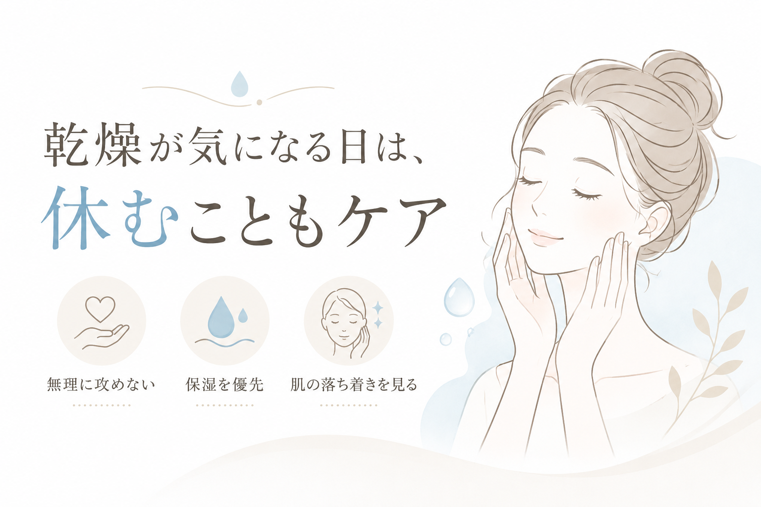 乾燥が気になる日は角栓ケアを休むこともケアと伝える図解