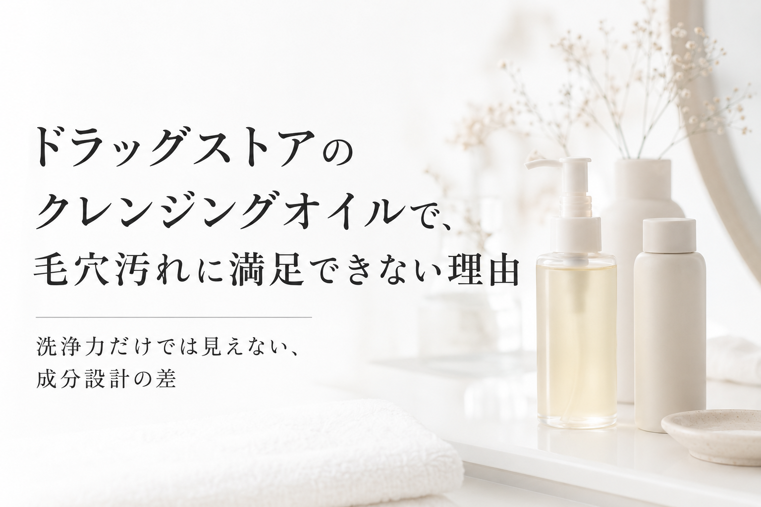 ドラッグストアのクレンジングオイルで毛穴汚れに満足できない理由を示すファーストビュー