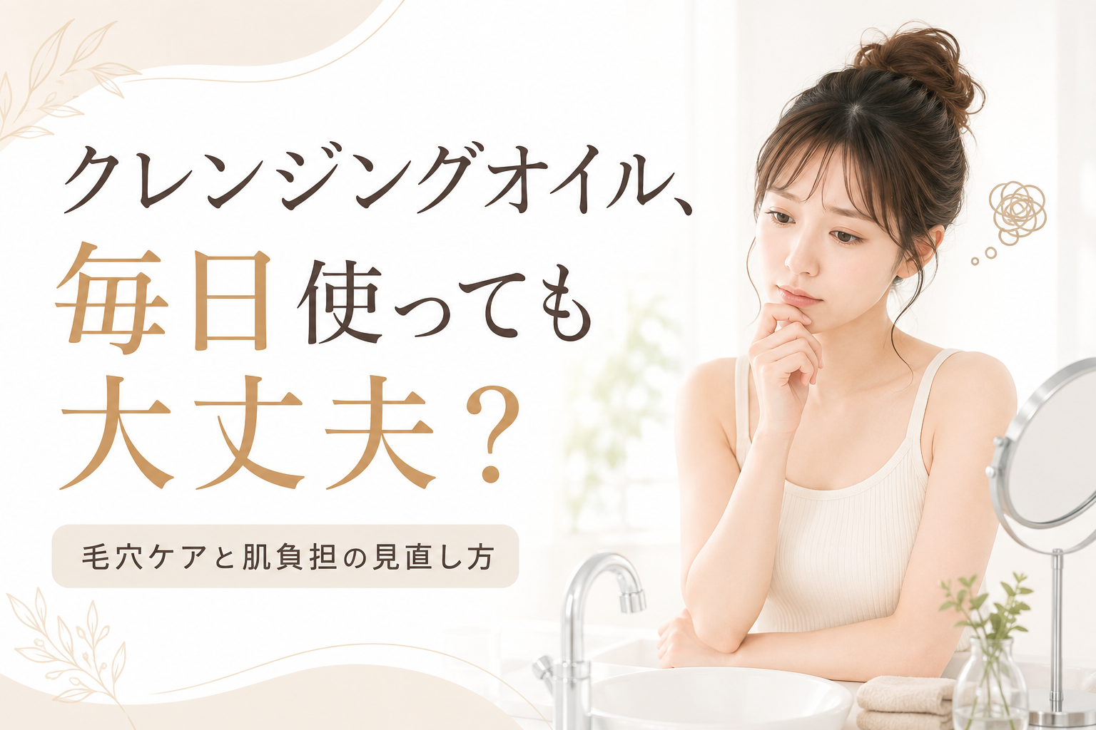 クレンジングオイルを毎日使う肌負担について考える女性のファーストビュー