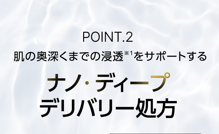 POINT.2 肌の奥深くまでの浸透※1をサポートする ナノ・ディープデリバリー処方