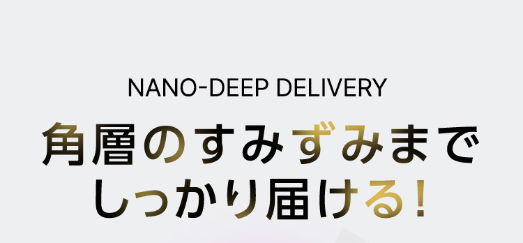 NANO-DEEP DELIVERY 角層のすみずみまでしっかり届ける！